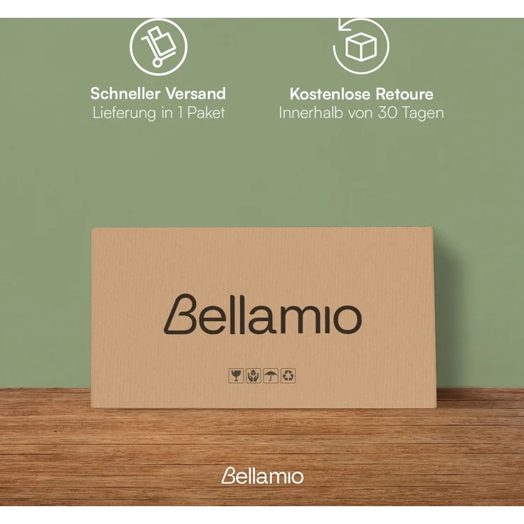 Bellamio 'Newa' Badezimmer Waschbeckenunterschrank, Bambus, natur, 60x33x65 cm, Badezimmerschrank mit 2 Ablagefächern – Bild 7