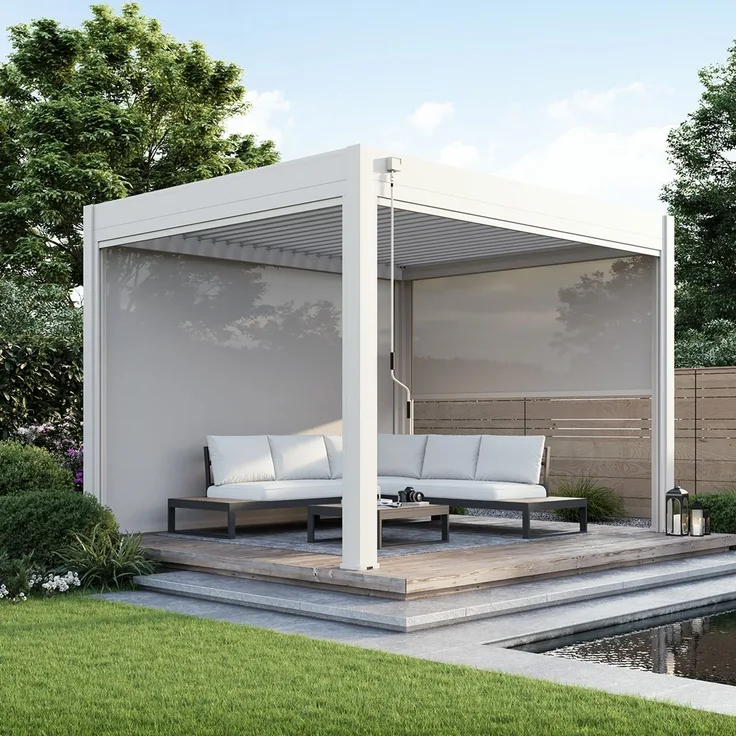 Weide Sonnenrollo für Weide Pergola | weiß