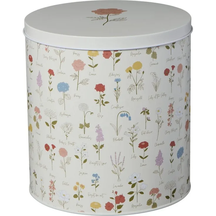 Ib Laursen - Vorratsdose Dose mit Deckel Blumenmuster H18xD17cm Metall 32991-00