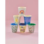 RICE A/S Aperitifglas Melamin Kinderbecher Set – 6-tlg, robust & farbenfroh 9 cm