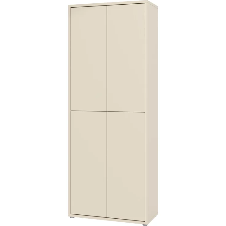 Forte ALICE SPRINGS Schuhschrank 70 80, moderner Flurschrank mit 4 Türen und 8 Einlegeböden, Holzwerkstoff, Kaschmir/Beige, 74,5 cm breit x 191,9 cm hoch x 34,9 cm tief – Bild 8