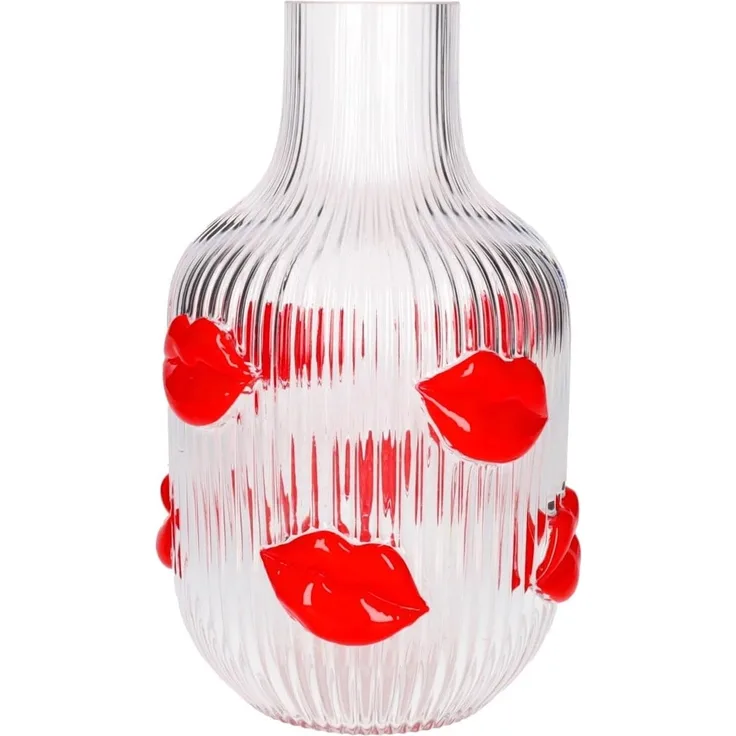 Giftcompany - Vase Blumenvase "L´amour" H25cm Glas Lippen Transparent 1210203040
