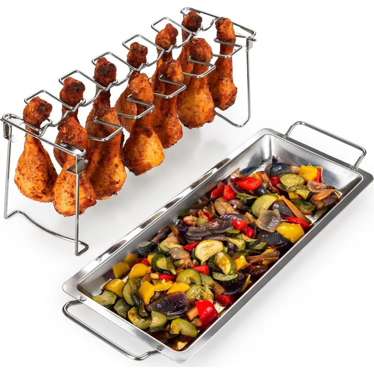 Blumtal Hähnchenbräter Robuster Hähnchen Grill Ständer, für 12 Schenkel, Edelstahl, rostfrei und Spülmaschinengeeignet