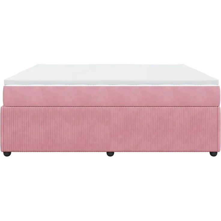 vidaXL Boxspringbett mit Matratze Rosa 200x200 cm Samt 3285667 – Bild 8
