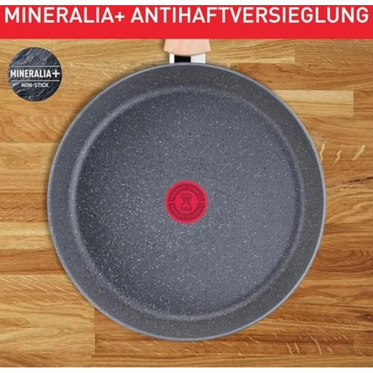 Tefal G15090 Healthy Chef 2-teiliges Pfannen-Set | 24 + 28 cm | Mineralia+ Antihaftversiegelung | Thermo-Signal Temperaturindikator | Made in France | induktionsgeeignet | spülmaschinenfest | Grau – Bild 3
