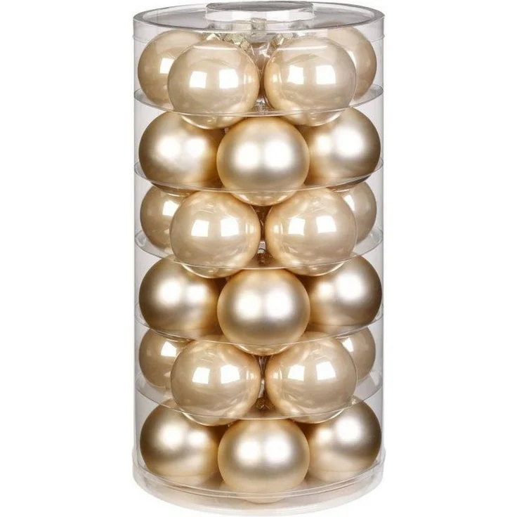 MAGIC by Inge Weihnachtsbaumkugel, Weihnachtskugeln Glas 6cm Champagner, 30 Stück – Bild 3