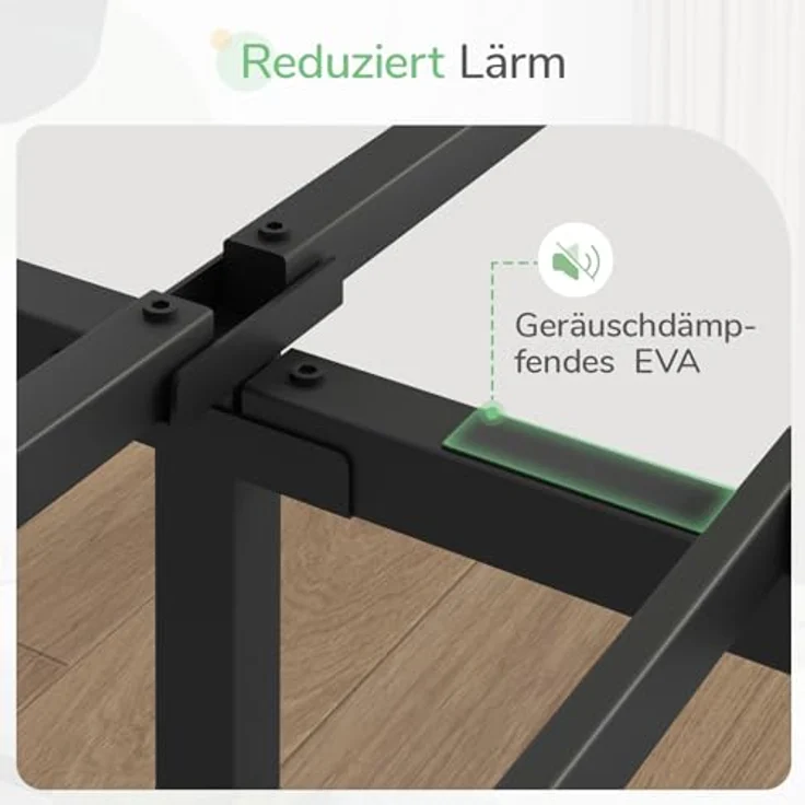 Novilla Bettgestell 135x190 cm, Metallbett mit Metall Lattenrosrt, Bettgestelle 30,5cm Höhe, Leichte Monrtaghe und Stauraum unter dem Bett, Schwarz – Bild 7