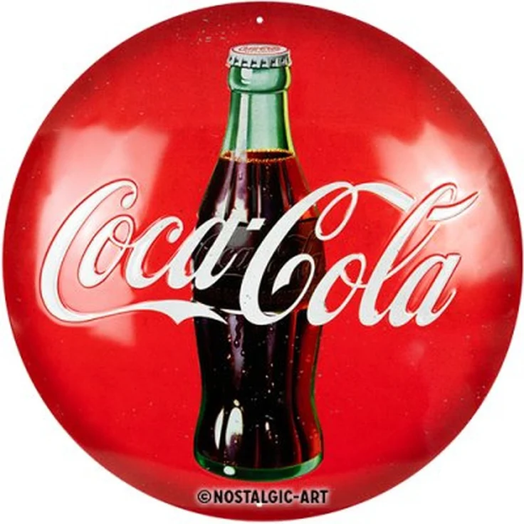 Nostalgic Art Blechschild Coca-Cola Logo - rund Ø 35cm – Metall – Mehrfarbig – 25107