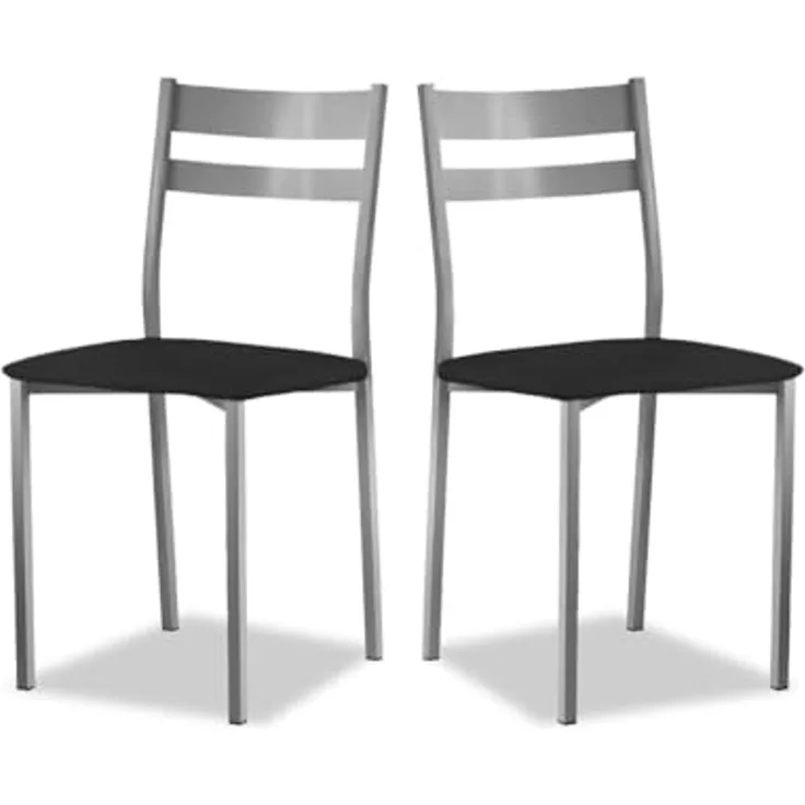ASTIMESA SCRCNE kuechenstuhl, Metall Kunstleder Aluminium, Schwarz, Altura de asiento 45 cms