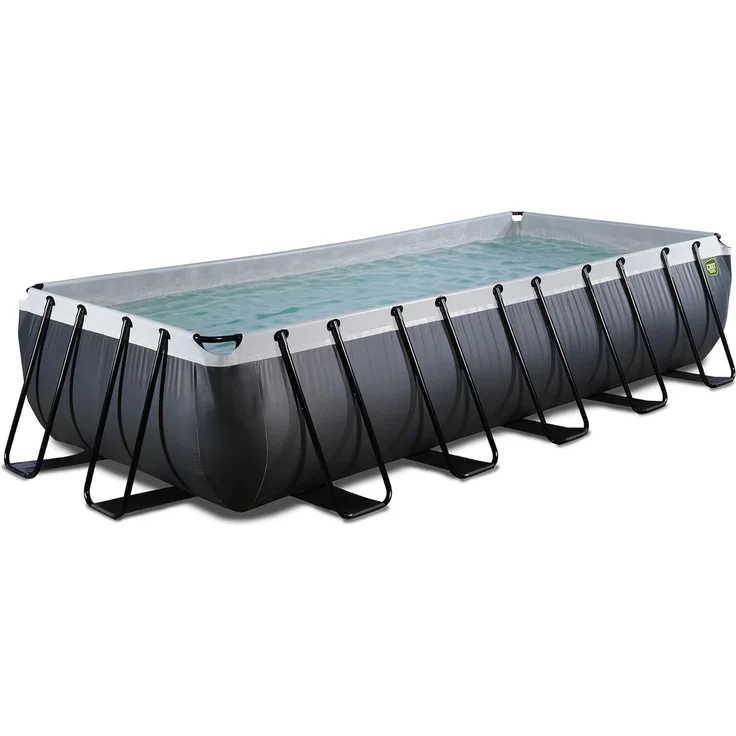 EXIT Black Leather Pool 540 x 250 x 100 cm mit Filterpumpe, schwarz – Bild 1