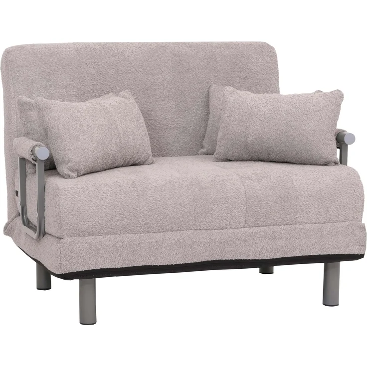 Mendler Schlafsessel HWC-K29, Klappsessel Schlafsofa Gästebett, Liegefläche 190x100 cm, Stoff Bouclé (500g/m²) ~ grau – Bild 9