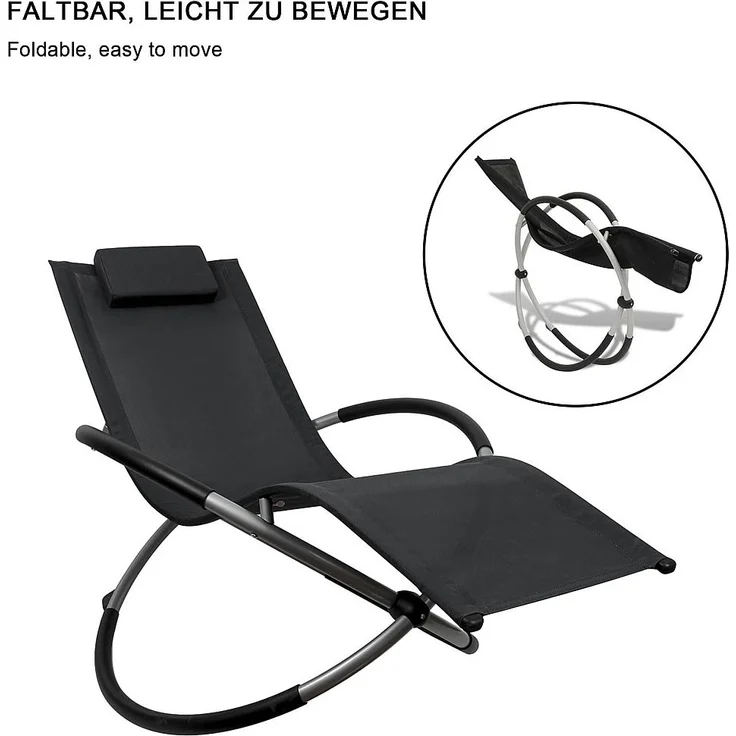 Sonnenliege anthrazit mit Tisch Polyrattan Gartenlounge Terrasse Liegestuhl – Bild 5