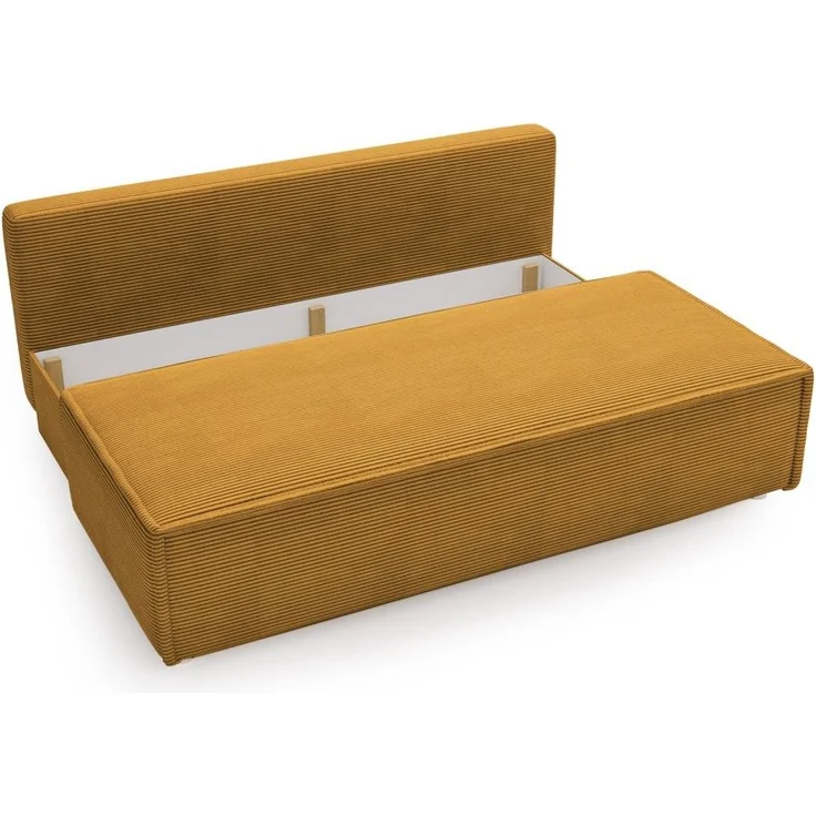 Sofa Designersofa AMANDA 3-Sitzer mit Schlaffunktion in Stoff Poso Honiggelb – Bild 3