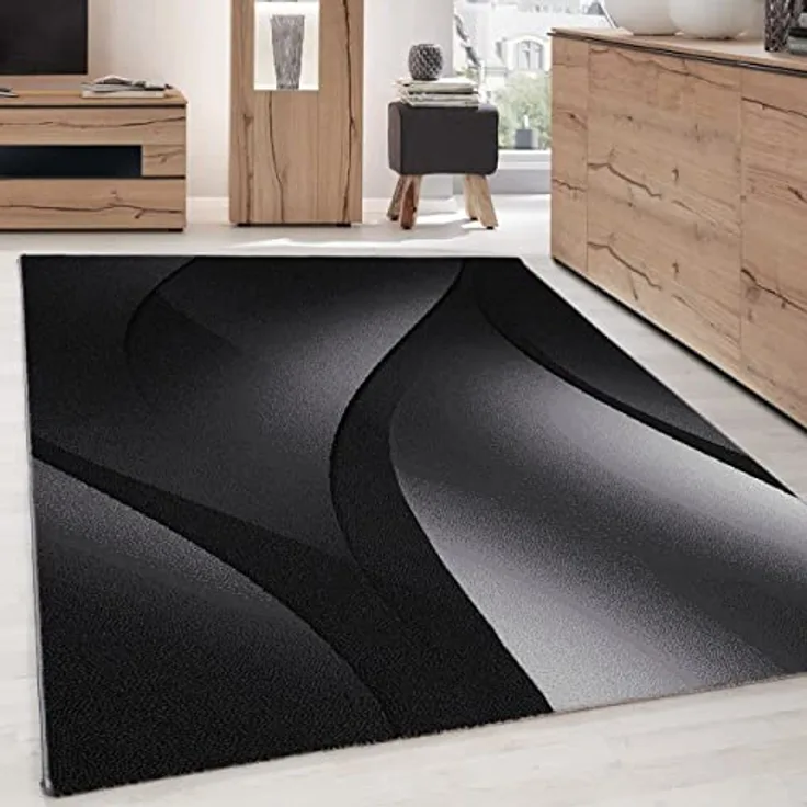 Carpettex Designteppich Ombre Design, Rechteckig, Höhe: 6 mm, Modern Kurzflor Teppich Wohnzimmer Abstrakt Wellen Design Pflegeleicht