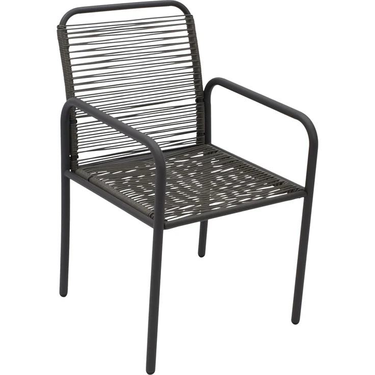 DEGAMO SALINAS Gartengarnitur, Metall + Ropeoptik, anthrazit/grau, 3-teilig (Tisch 45cm) – Bild 5