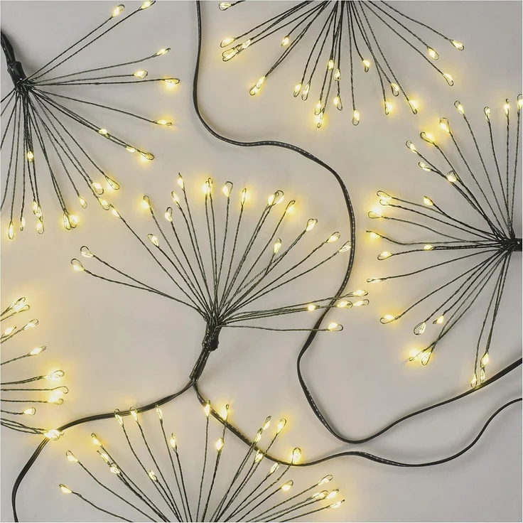 EMOS LED-Lichterkette warmweiß für Innen, 8 m lange Feuerwerk Weihnachtslichterkette NANO, 6 Stunden Timer Funktion, Netzteil und Transformator, für Partys, Weihnachten, Deko, grünes Kabel – Bild 1