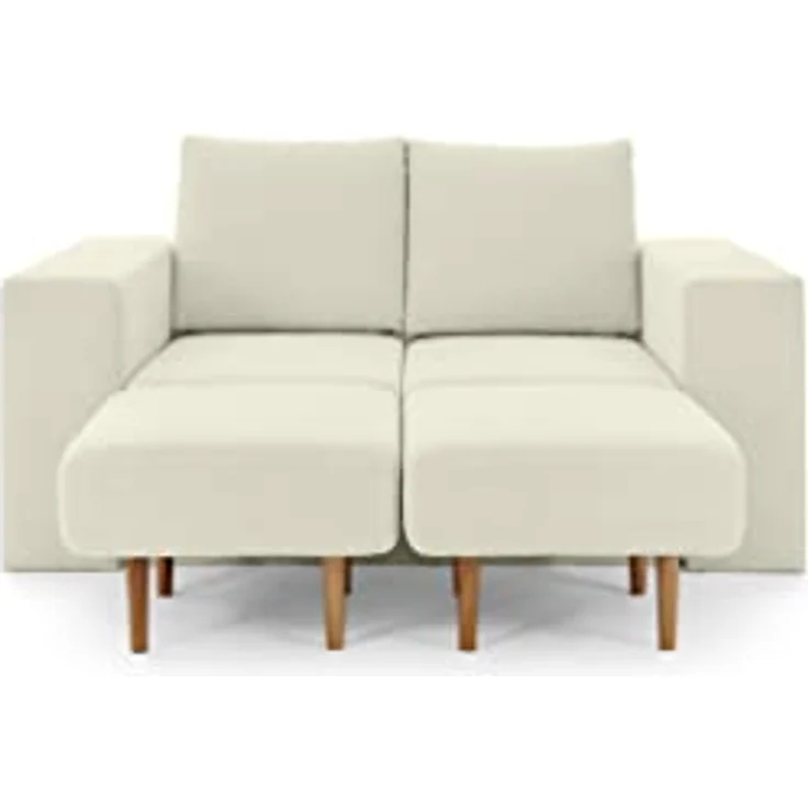 LOOKS by Wolfgang Joop Looks V-2 Designer Sofa mit Hockern und Regal, 2 Sitzer Couch, Funktionssofa, weiß, Sitzbreite 120 cm – Bild 9