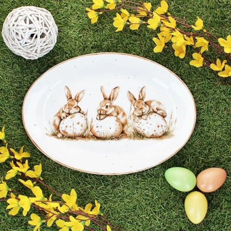 Ritzenhoff & Breker Servierplatte Ritzenhoff Servierplatte Bunny oval 31x22 cm Hasen Ostern Geschirr, Porzellan – Bild 5