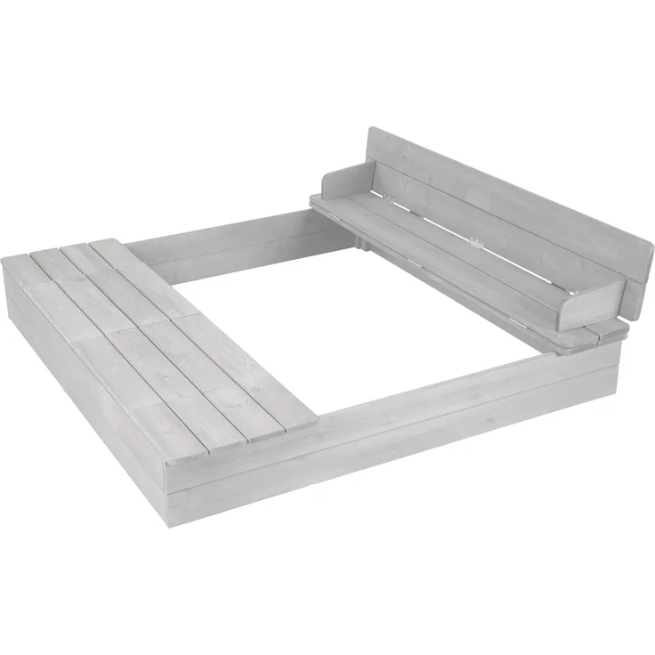 roba Sandkasten - aufklappbare Sitzbank - 2 Spielwannen - 4 abnehmbare Sitzplatten - wetterfest - Grau – Bild 2