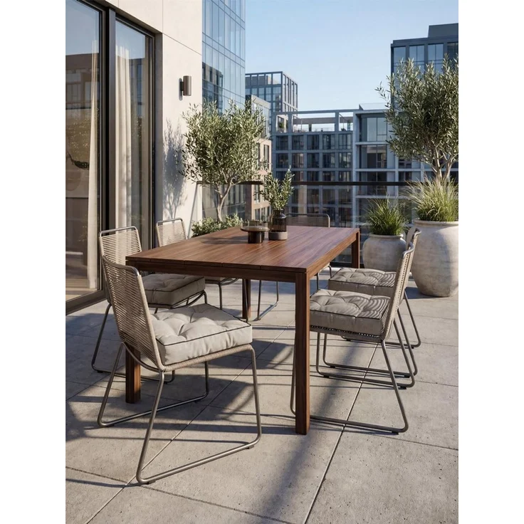 Aspero Sitzauflage 2 Stuhlkissen 45x45 cm Murcia, Gepolsterte Outdoor Auflage mit Steppung – Bild 2