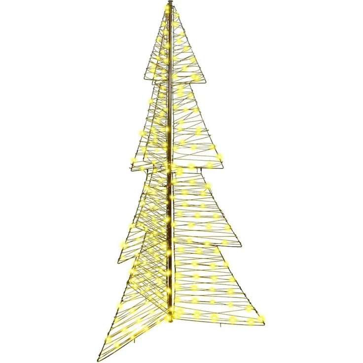 vidaXL Weihnachtsbaum Warmes Weiß 180 cm Rattan 240 LEDs 42019222 – Bild 2