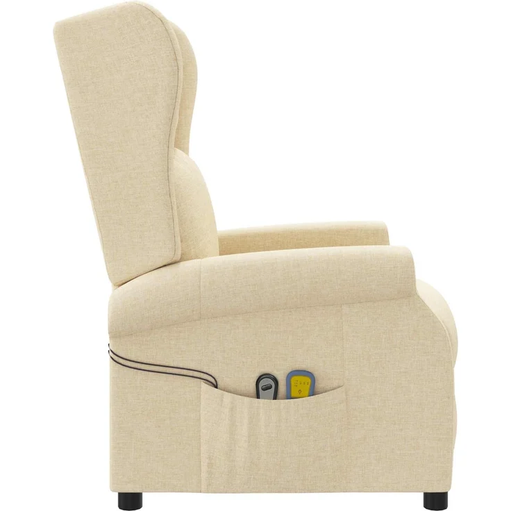 vidaXL Wing Back elektrischer Massagesessel Creme Stoff 3460298 – Bild 5