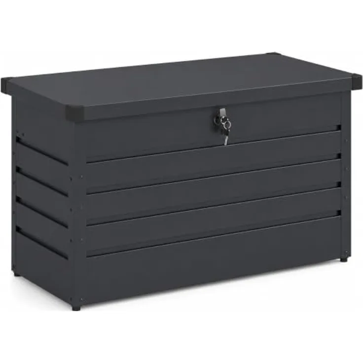 Koll Living Gartenbox Torix, 350 Liter, Anthrazit, pulverbeschichtetes Metall, wartungsfrei, mit Gasdruckfedern