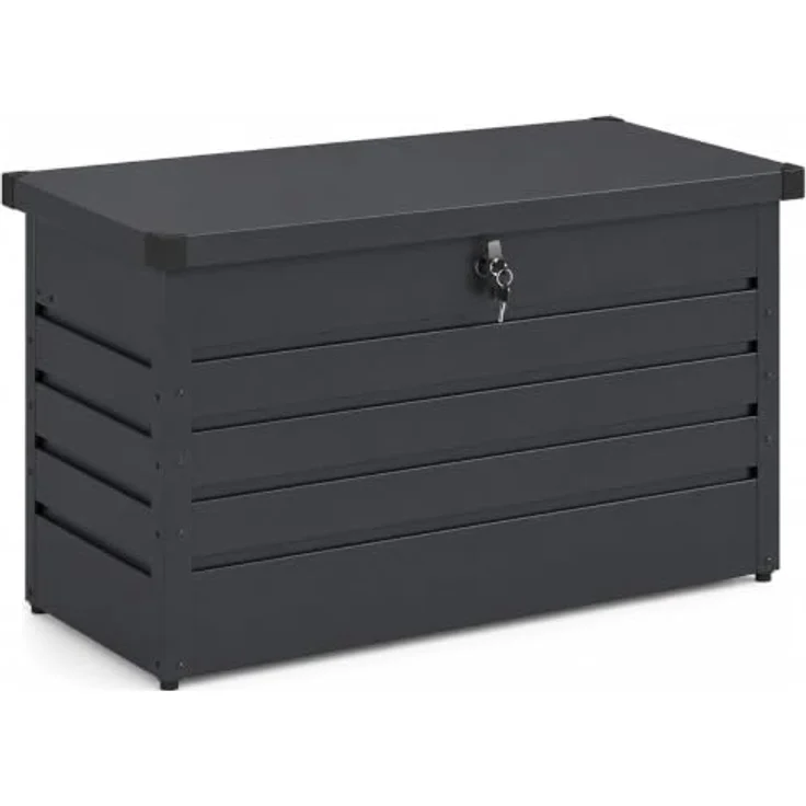 Koll Living Gartenbox Torix, 350 Liter, Anthrazit, pulverbeschichtetes Metall, wartungsfrei, mit Gasdruckfedern – Bild 1