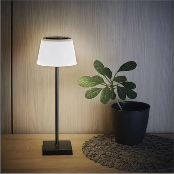 EMOS Akku-Schreibtischlampe KATIE, 4W wasserdicht, kabellos, dimmbar, Farbwechsel, 250lm, USB-Aufladung, schwarz, Z7630B – Bild 1