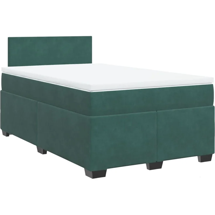 vidaXL Boxspringbett mit Matratze Dunkelgrün 120x200 cm Samt 3288579 – Bild 3