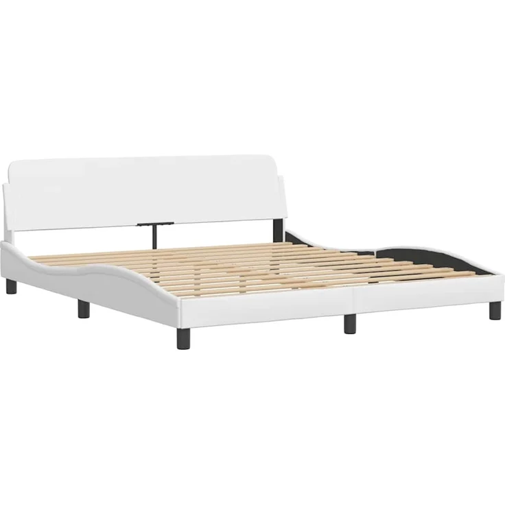 vidaXL Bettgestell "Dover" Weiß 183x213 cm Kunstleder 373309 – Bild 3