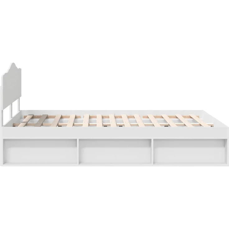 vidaXL Bettrahmen mit Kopfteil Weiß 160 x 200 cm Massives Kiefernholz 3412871 – Bild 7