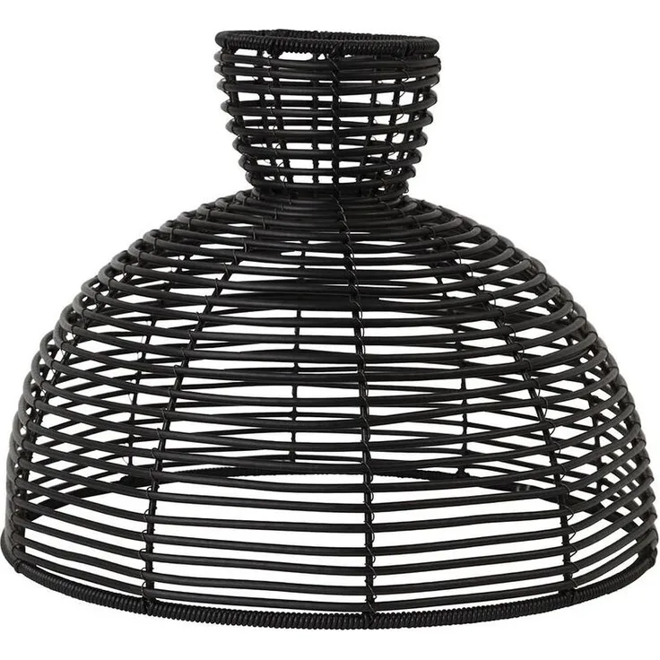 Outdoor Lampenschirm ,Runde, aus Kunst-Rattan, schwarz, E27, Ø 37,5cm