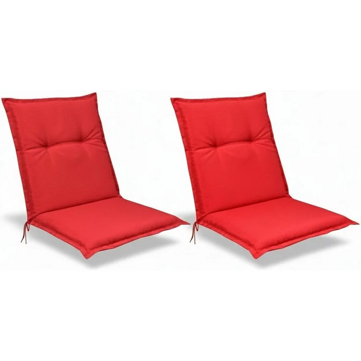 Beautissu Sitzauflage 2er Set Niedriglehner Auflagen Base NL, 100x50 cm, Rot, 6cm Dickes Sitzpolster Sitzauflage für Garten Balkon Camping Stuhl – Bild 1