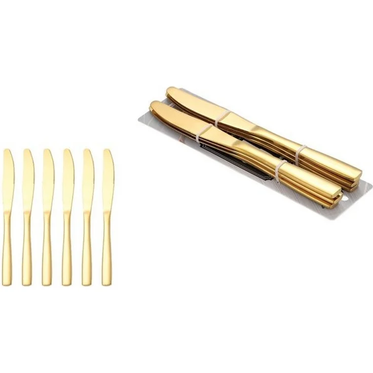 6er Set Speisemesser Messer L 23cm CF1005 Gold – Bild 2