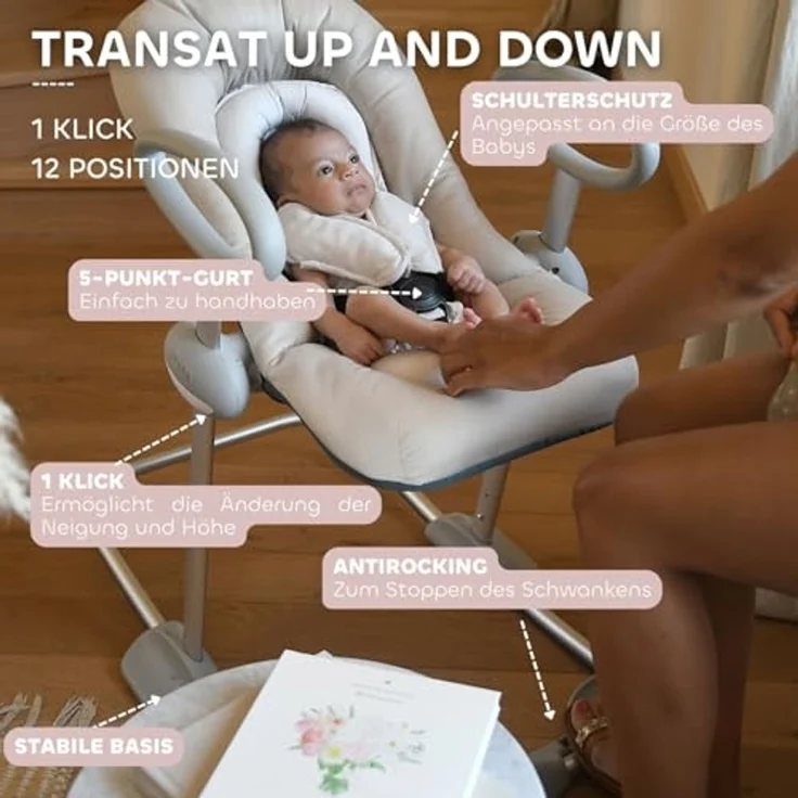 Beaba Up & Down IV Babywippe - Clay Clay – Bild 5