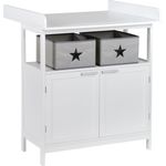 roba Wickelkommode 'Hamburg' mit Wickelansatz - 2 Türen - 2 Boxen - Wickelhöhe 92 cm - Weiß