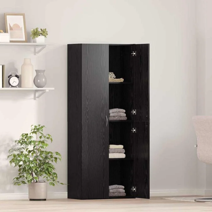 vidaXL Büroschrank Schwarz Eichen-Optik 60 x 32 x 152,5 cm 3365560 – Bild 4