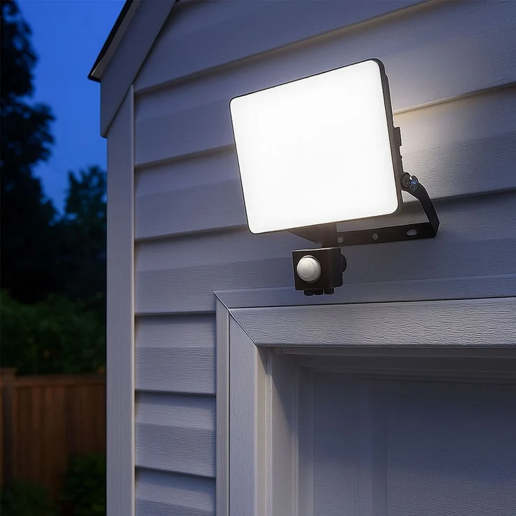 LED Außen-Wandstrahler, Bewegungsmelder, IP65, 6000lm, warmweiß – Bild 3