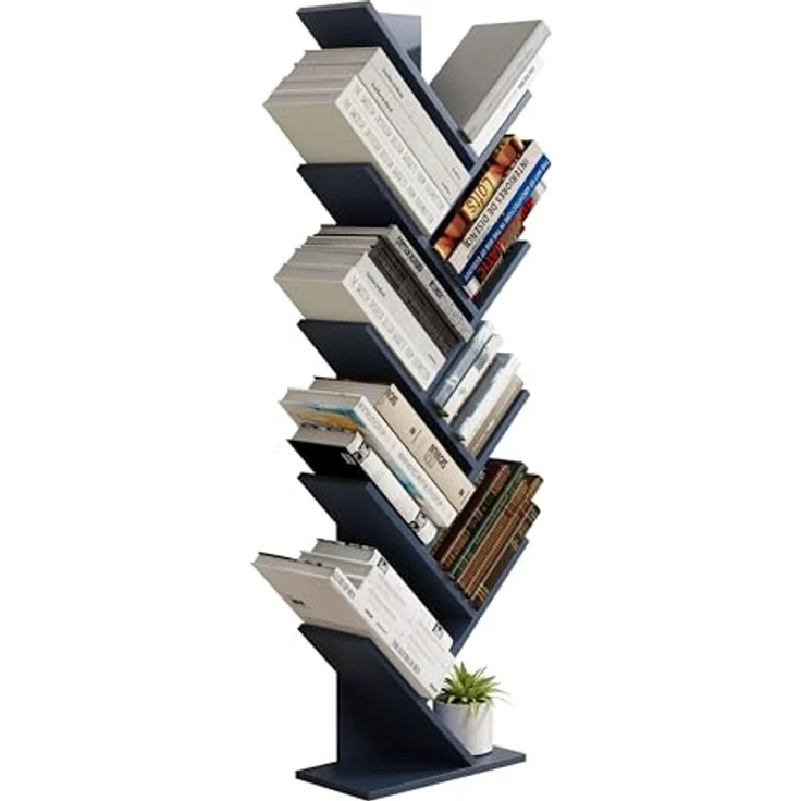 MID.YOU Regal Nulis, Anthrazit, Holzwerkstoff, stehend, 40x140x20 cm, für Wohnzimmer und Bücherregale – Bild 1