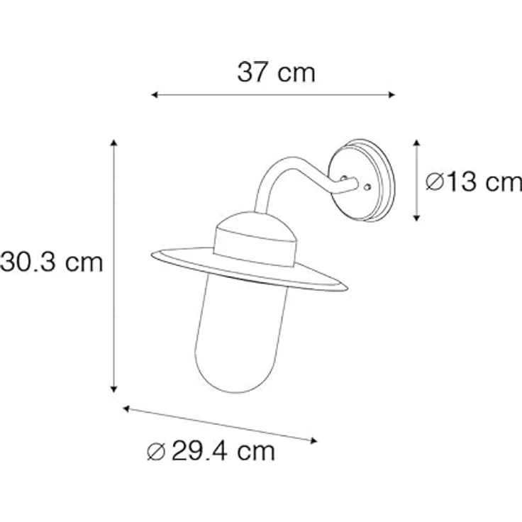 Qazqa Kansas I, Moderne Ländliche Außen Wandleuchte, schwarz, IP44, Aluminium, E27 fassung, dimmbar, für Außenbeleuchtung – Bild 4