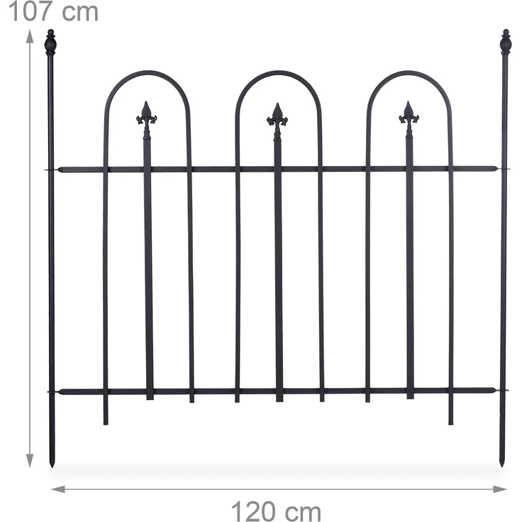 Relaxdays 8x Gartenzaun Metall GOTH – Bild 4