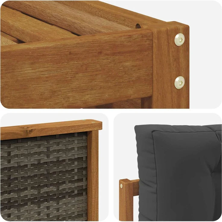 vidaXL Outdoor-Sofagarnitur 6 stk. 5-Sitzer Natur und Anthrazit 3383260 – Bild 6
