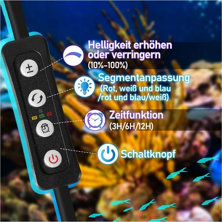 Clanmacy LED Aquariumleuchte LED Aquarium-Beleuchtung, Länge verstellbar, Energiesparend,35-105cm, 10W für 35-50cm aquarium – Bild 3
