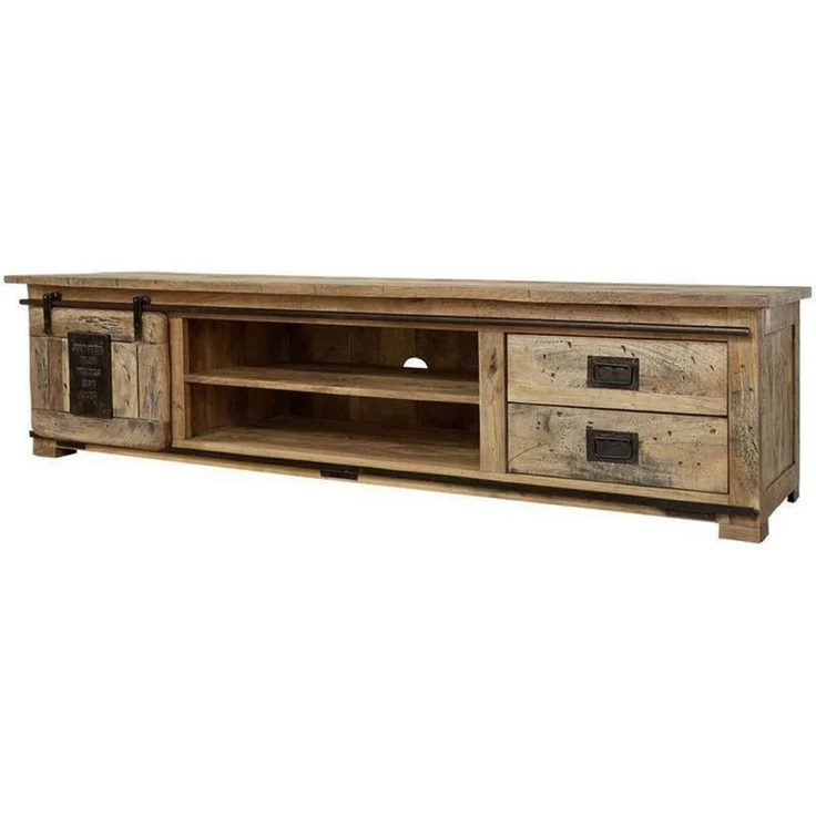 TV-Board Mango 200x55x50 natur lackiert RAILWAY #136 – Bild 1