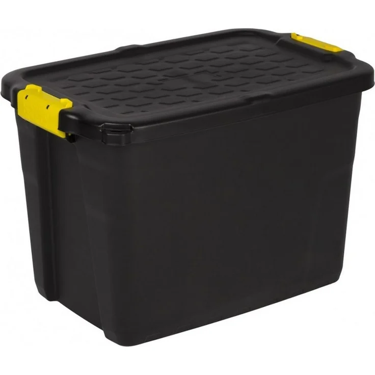 Kreher Aufbewahrungsbox "TOUGH" 60 Liter in Schwarz mit abschließbarem Deckel – Bild 1