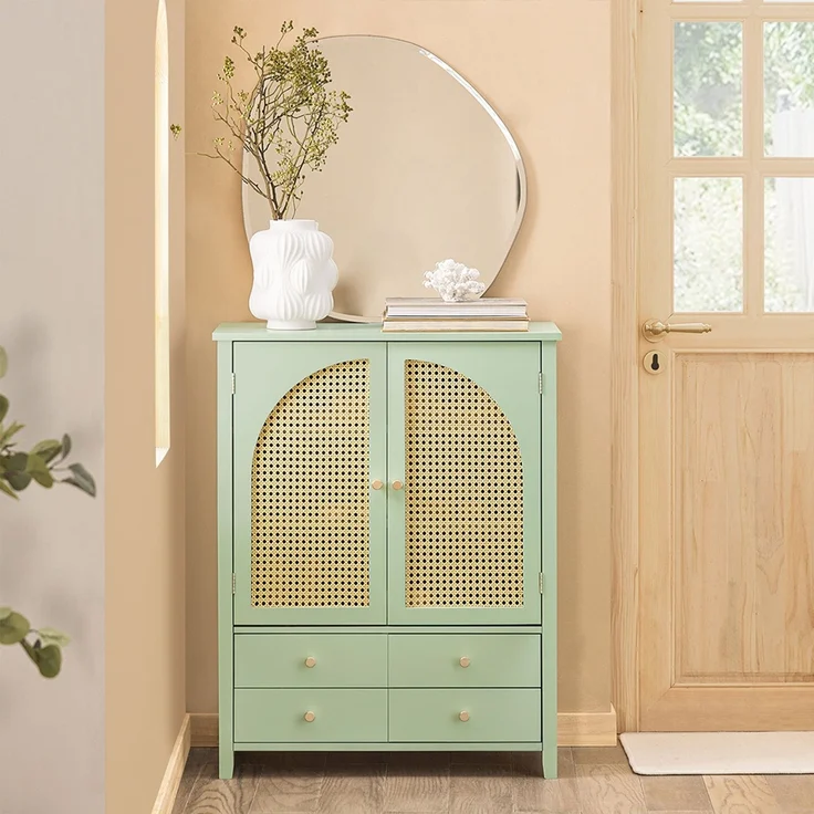 SoBuy FSB72-GR Schuhschrank, MDF, Lackiert, Grün, 70 x 90 x 34 cm – Bild 4