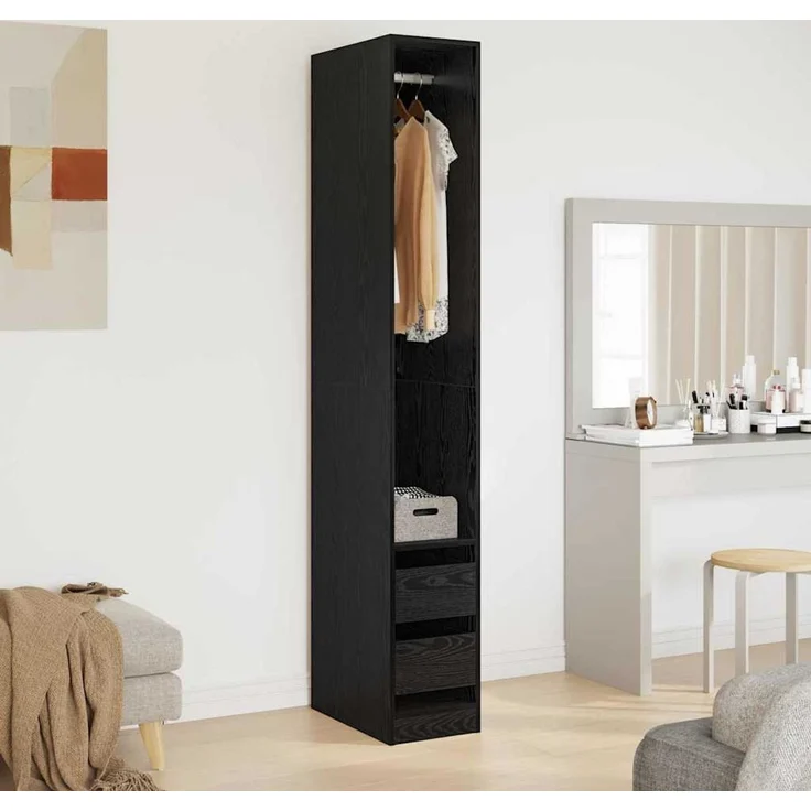 vidaXL Kleiderschrank Schwarz Eichen-Optik 30 x 50 x 200 cm 3403221 – Bild 4
