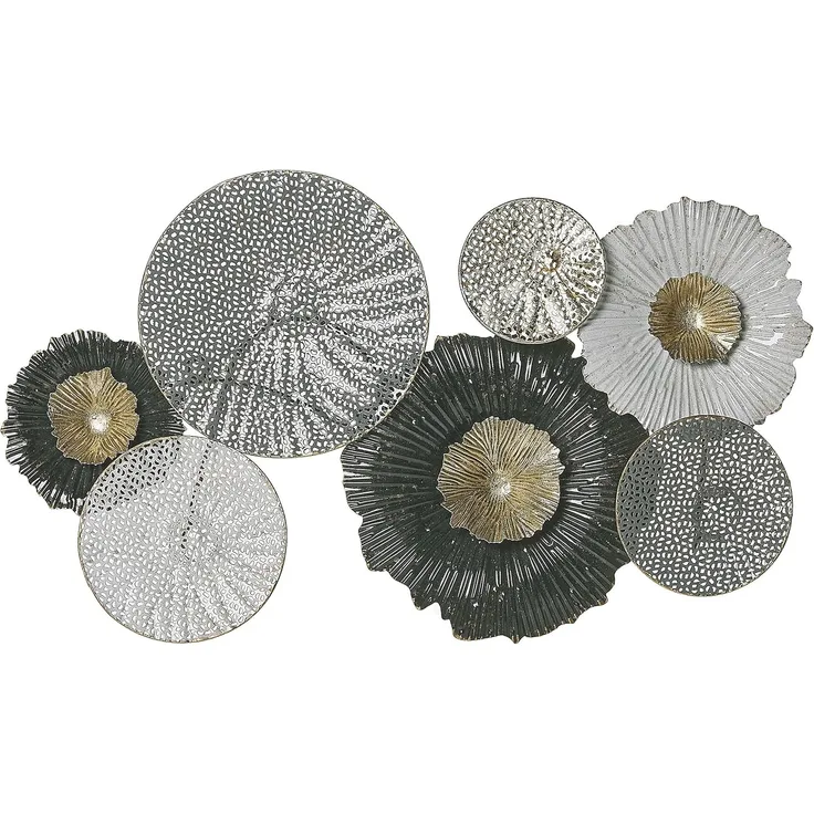 Wanddekoration Metall schwarz / silber Kreise ZIRCONIUM