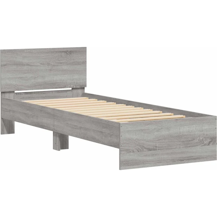 vidaXL Bettgestell mit Kopfteil Sonoma-Grau 80 x 200 cm Holzwerkstoff 8009020 – Bild 3